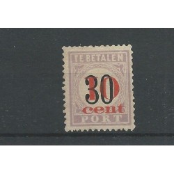 Suriname P15-III  with plate flaw Postage due 1911  MH/unused CV 120++ € with Certificate !
