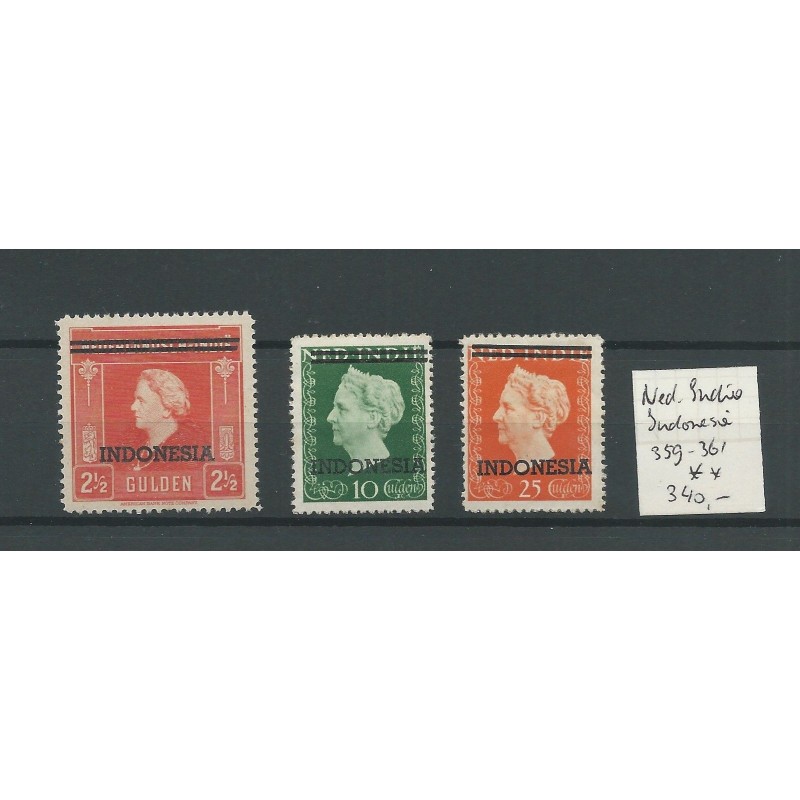 Dutch East Indies  359-361 Wilhelmina MNH  CV 340 €