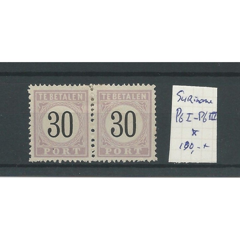 Suriname P6-I/P6-II  paartje MH/ongebr  CV  100 €