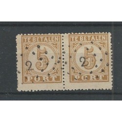 Dutch East Indies  P1 Postage due 1874  pair VFU/used CV 700 €  EXTREMELY FINE  !!