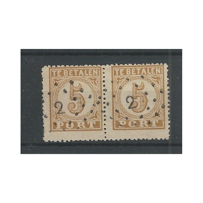 Ned. Indie  P1 Port 1874  paartje VFU/gebr CV 700 €  PRACHT  !!