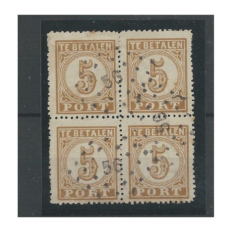 Dutch East Indies  P1 Postage due 1874  block of 4 VFU/used CV 2000 €  EXTREMELY FINE  !!
