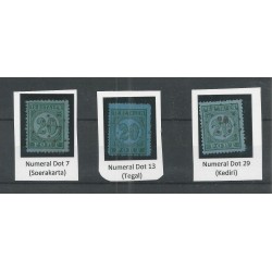 Dutch East Indies  P4 Postage due 13x Puntstempels !!!  VFU/used CV 390++ €  EXTREMELY FINE  !!