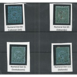 Dutch East Indies  P4 Postage due 13x Puntstempels !!!  VFU/used CV 390++ €  EXTREMELY FINE  !!