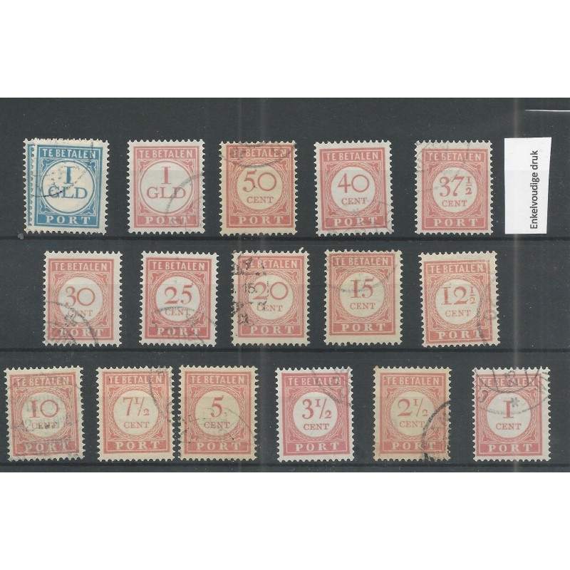 Dutch East Indies  P23-39 Postage due 1913  enkelvoudig VFU/used CV 110 €  EXTREMELY FINE  !!