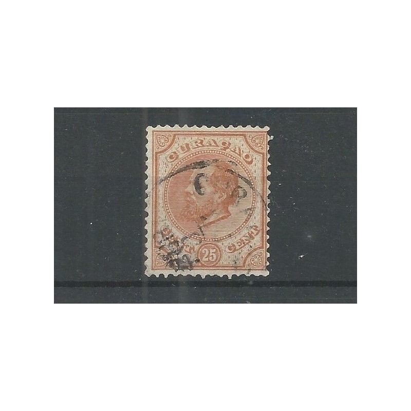 Curaçao 7C Willem III  VFU/used CV 17 € Extremely fine !!