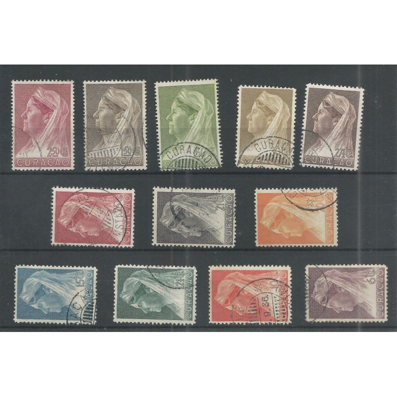 Curaçao 126-137 Wilhelmina  VFU/used  CV 48 € Extremely fine !!