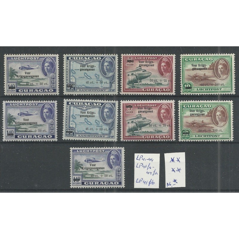 Curaçao LP41-44, LP42fa-44fa, LP41fb  airmail deels MNH of MH/unused  CV 116 €