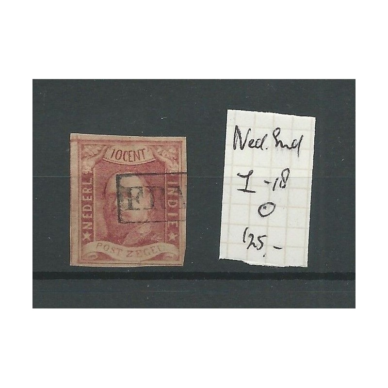 Ned.Indie  1 pos 18   Willem III 1864 VFU/gebr  CV 125 €