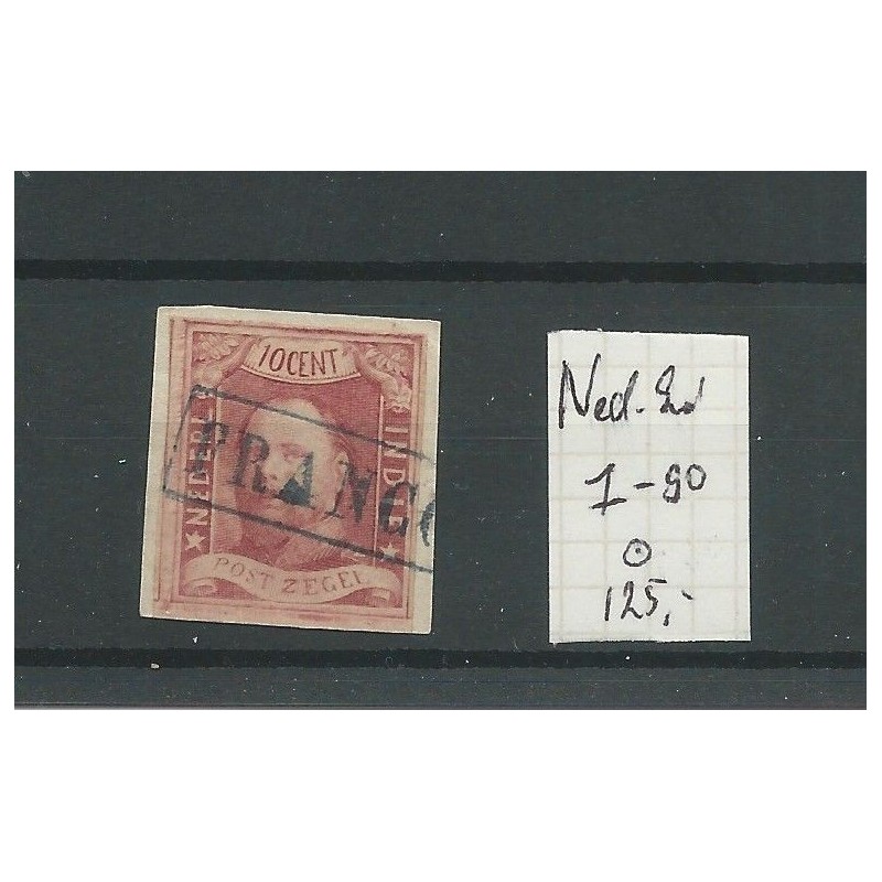 Ned.Indie  1 pos 90   Willem III 1864  briefstukje VFU/gebr  CV 125 €