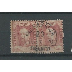 Dutch East Indies  2 pos 32-33 pair "SOERABAJA 1870" VFU/used  CV 850 €