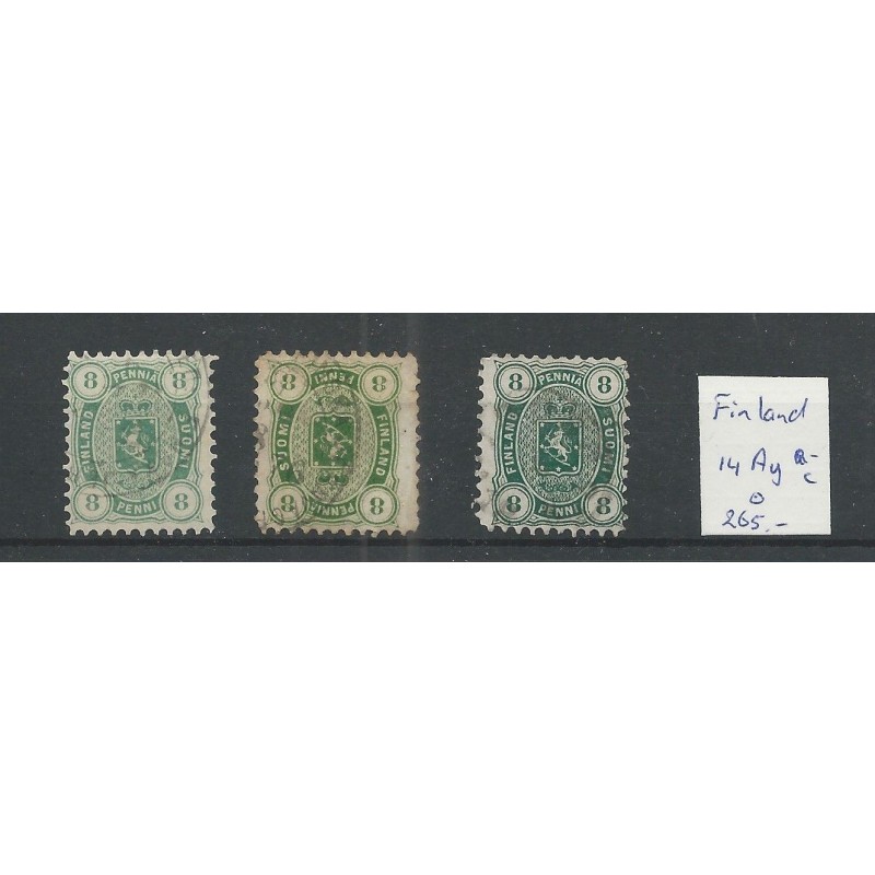 Finland 14Ay a-c  Wapen 1875  VFU/gebr CV 265 €