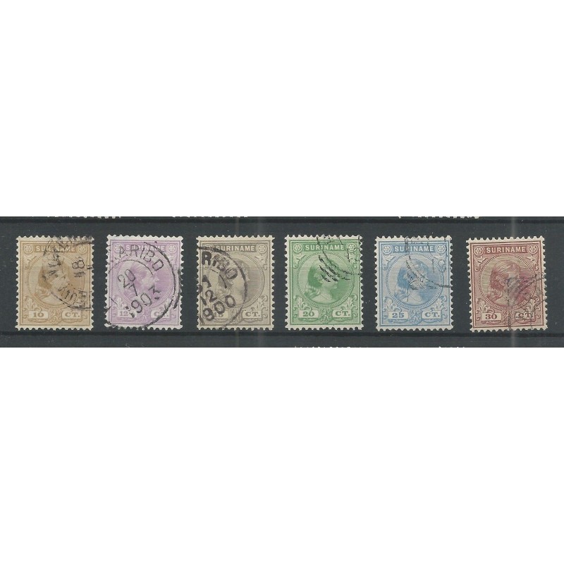 Suriname 23-28 Wilhelmina VFUgebr CV 31 € EXTREMELY FINE !!