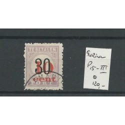 Suriname POSTAGE DUE P15  Type III   VFU/used  CV  120 €