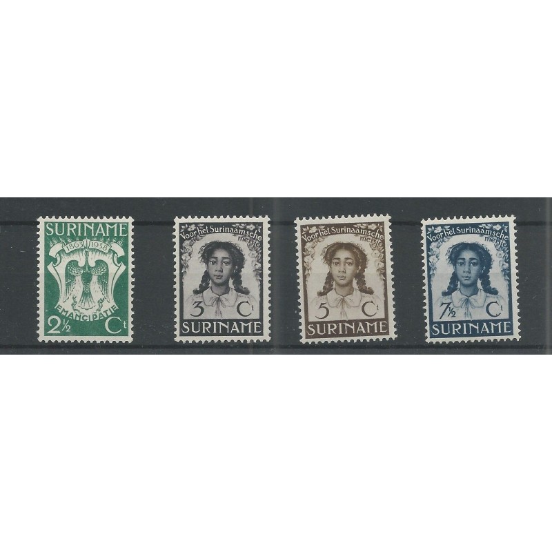 Suriname 183-186 Emancipatie MNH CV 18 € EXTREMELY FINE !!