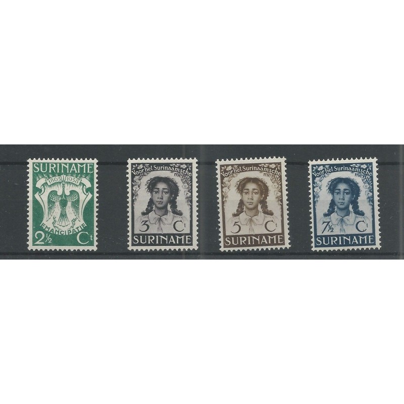 Suriname 183-186 Emancipatie MNH/postfris CV 18 € PRACHT !!