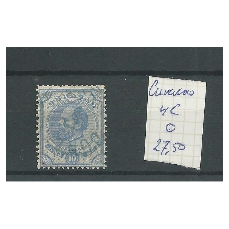 Curacao  4C  Willem III 1873   VFU/gebr  CV  27,5 €
