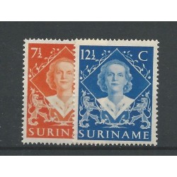 Suriname 276-277  Wilhelmina MNH  CV 7 € EXTREMELY FINE !!