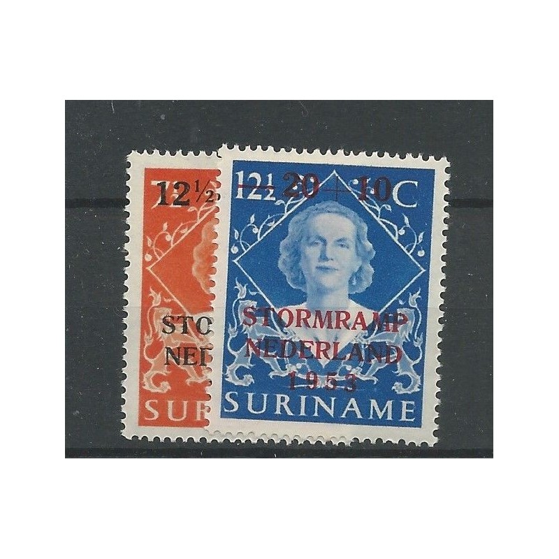 Suriname 295-296 Stormramp MNH  CV 8 € EXTREMELY FINE !!