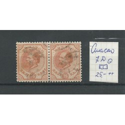 Curaçao  7D  Willem III 1873  pair  VFU/used  CV  25+ €