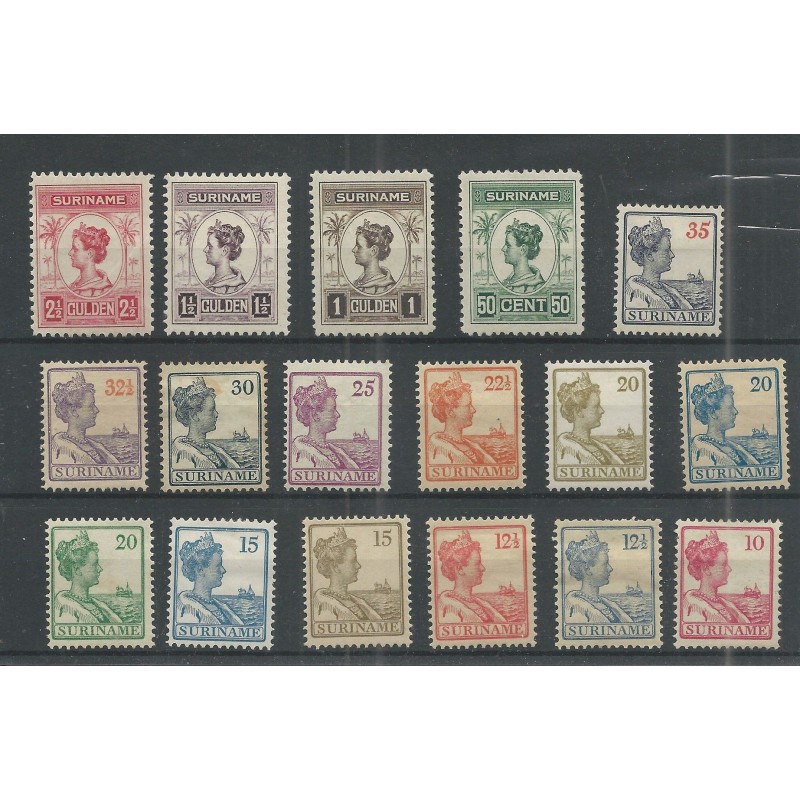 Suriname 87-103  Wilhelmina MH/ongebr CV 147 € PRACHT !!