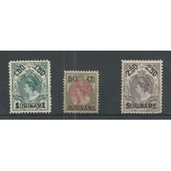 Suriname 34-36 Provisional issue MH/unused  CV 100 € EXTREMELY FINE !!