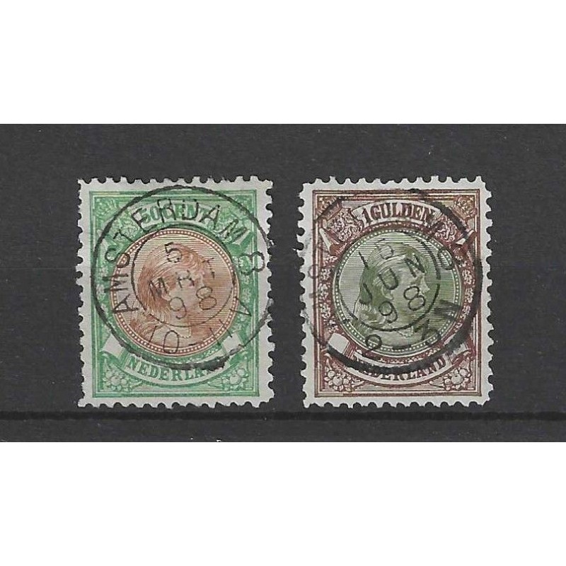 Netherlands 45/46 with "AMSTERDAM-8 1898" small round cancel VFU/used  CV 75+ €