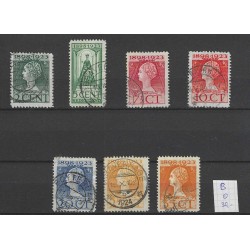 Netherlands 121B-127B  Wilhelmina  VFU/used  CV 30 €  Extremely fine !!