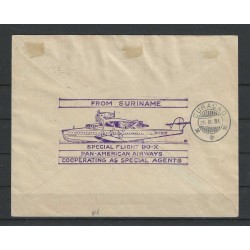 Suriname LP8-14 DO-X on cover to Curaçao 17-8-1931  CV 400 €  Extremely fine !!