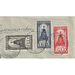 Netherlands 121, 129-131  Wilhelmina on Registered cover  VFU/used CV -,- €  Extremely fine !!