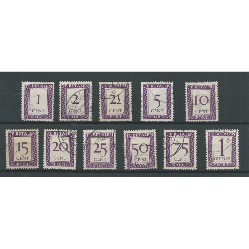 Suriname P36-46 postage due 1945  VFU/used  CV 146 €