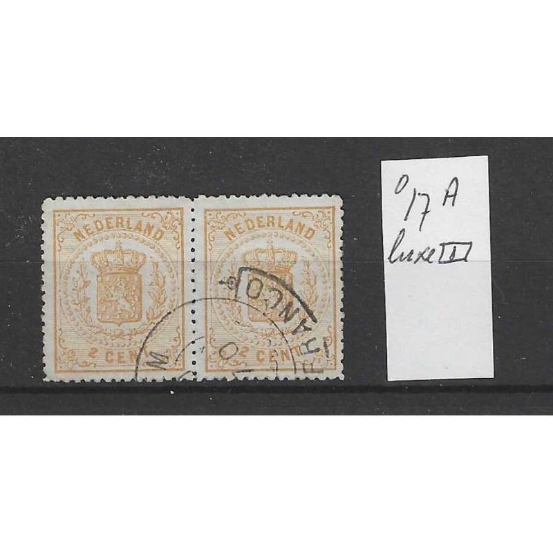 Nederland 17A Wapens 1869  paartje VFU/gebr  CV 50 €