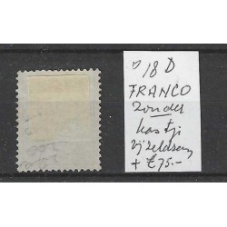 Nederland 18D met "Franco-zonder kastje" VFU/gebr  CV 175 €