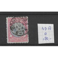 Netherlands 47A  Wilhelmina "GRAVENHAGE-1 1894"  VFU/used  CV  190 €