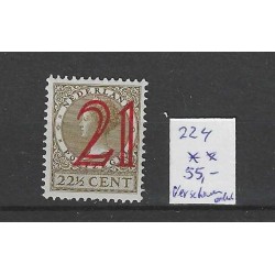 Netherlands  224 Provisional stamp  shifted overprint MNH CV 55 €