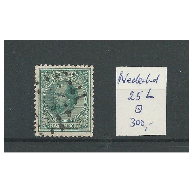 Nederland  25L Willem III 1872 VFU/gebr  CV  300 €