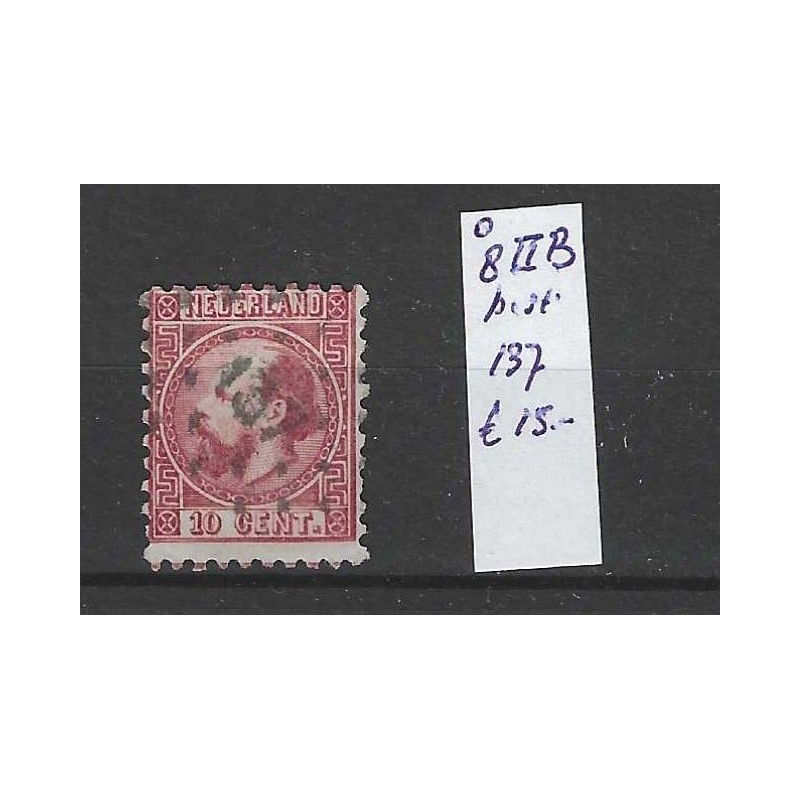 Netherlands 8II-B  with numeral dot cancel 137  VFU/used  CV 30 €