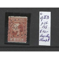 Netherlands 9II  with numeral dot cancel 135  VFU/used  CV 50 €
