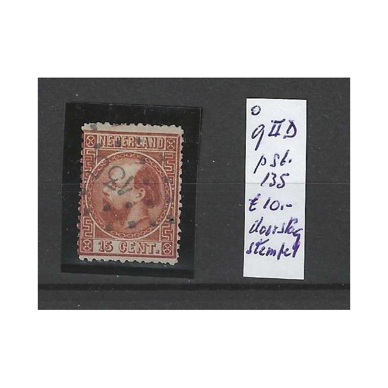 Netherlands 9II  with numeral dot cancel 135  VFU/used  CV 50 €