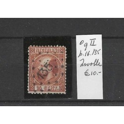 Netherlands 9II  with numeral dot cancel 135  VFU/used  CV 50 €