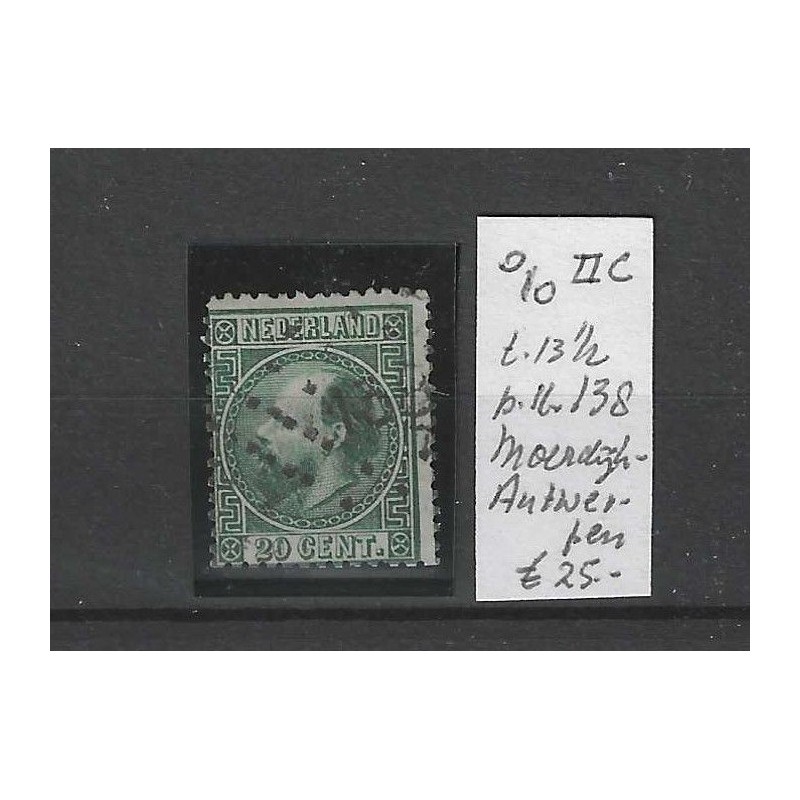 Nederland 10II-C met puntstempel 138  VFU/gebr  CV 60 €