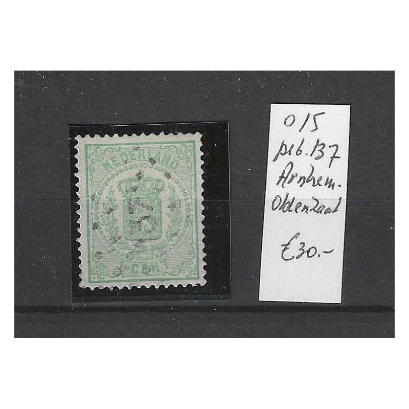 Netherlands 15  with numeral dot cancel 137 VFU/used  CV30 €