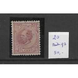 Netherlands 20  with numeral dot cancel 92  VFU/used  CV 72 €