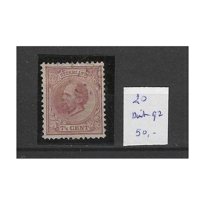 Netherlands 20  with numeral dot cancel 92  VFU/used  CV 72 €