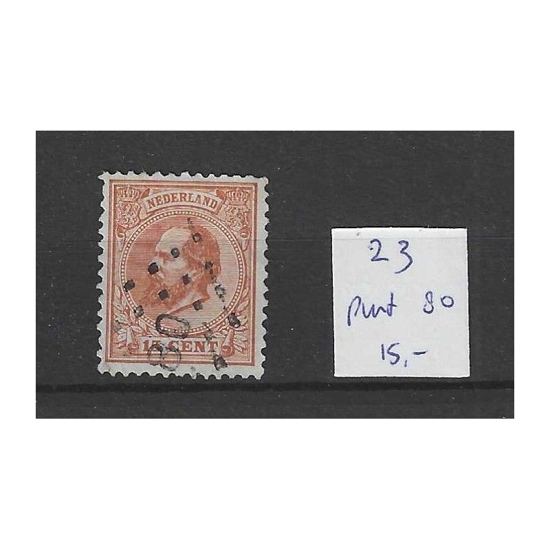 Netherlands 23  with numeral dot cancel 80 VFU/used  CV 20 €