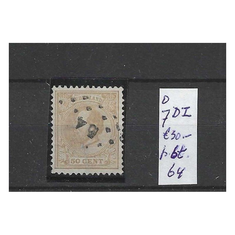 Netherlands 27  with numeral dot cancel 64 klein VFU/used  CV 175 €