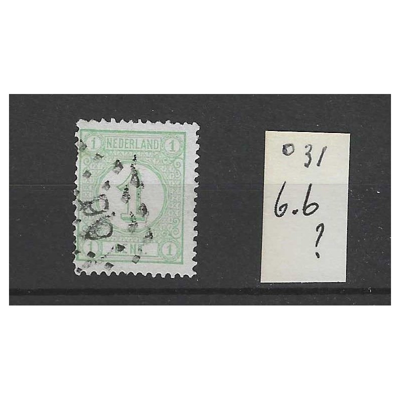 Netherlands 31  with numeral dot cancel 6.6   VFU/used CV -,- €