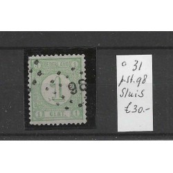 Nederland 31  met puntstempel 98   VFU/gebruikt CV 30 €