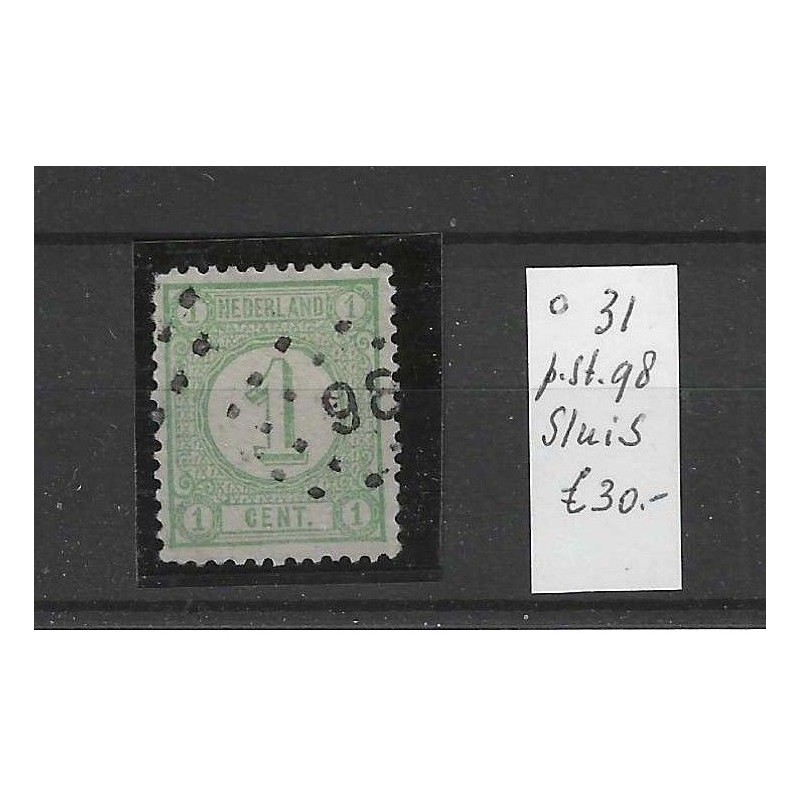 Nederland 31  met puntstempel 98   VFU/gebruikt CV 30 €