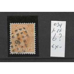 Netherlands 34 with numeral dot cancel 6 VFU/used CV 75 €